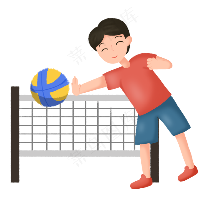 大暑男生沙滩排球素材