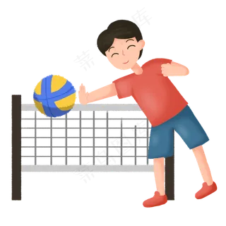 大暑男生沙滩排球素材