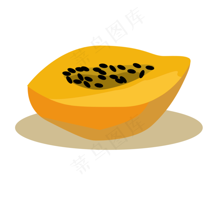 半块木瓜水果(2000X2000(DPI:300))psd模版下载