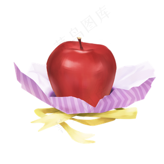 手绘素材平安夜圣诞夜苹果平安果,免抠元素