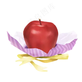 手绘素材平安夜圣诞夜苹果平安果,免抠元素