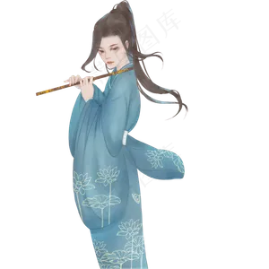 古风吹笛子的人