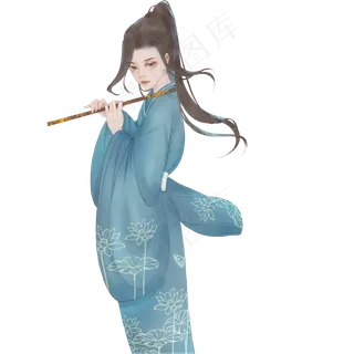 古风吹笛子的人