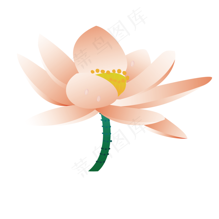 卡通粉色的荷花免扣图(2000X2000(DPI:300))ai矢量模版下载