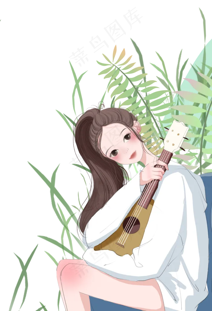 女孩弹琴(1247X1825(DPI:300))psd模版下载