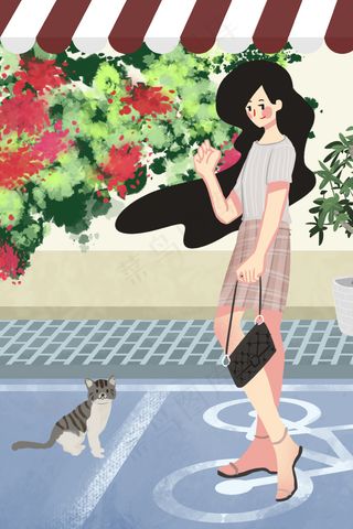 夏天街头女孩日常