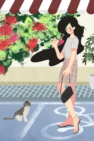 夏天街头女孩日常