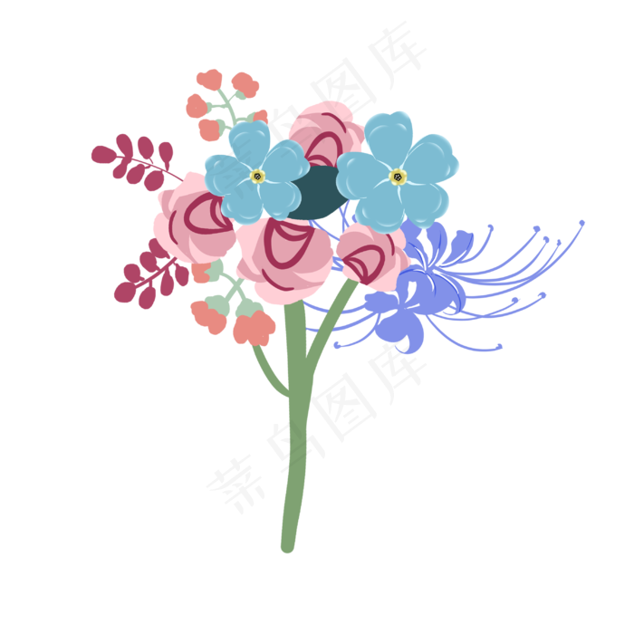 手绘漂亮花束插画