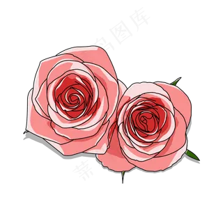 情人节手绘卡通玫瑰花