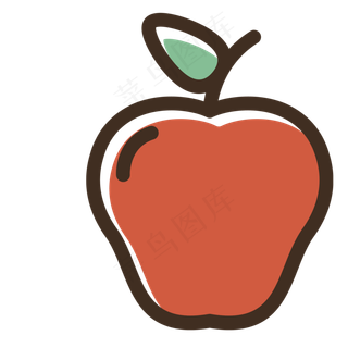 卡通简笔画红苹果免抠图