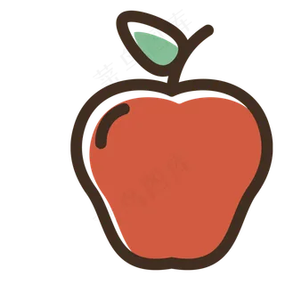 卡通简笔画红苹果免抠图