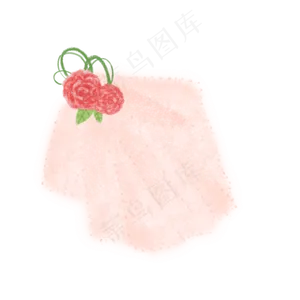 玫瑰粉色头纱PNG