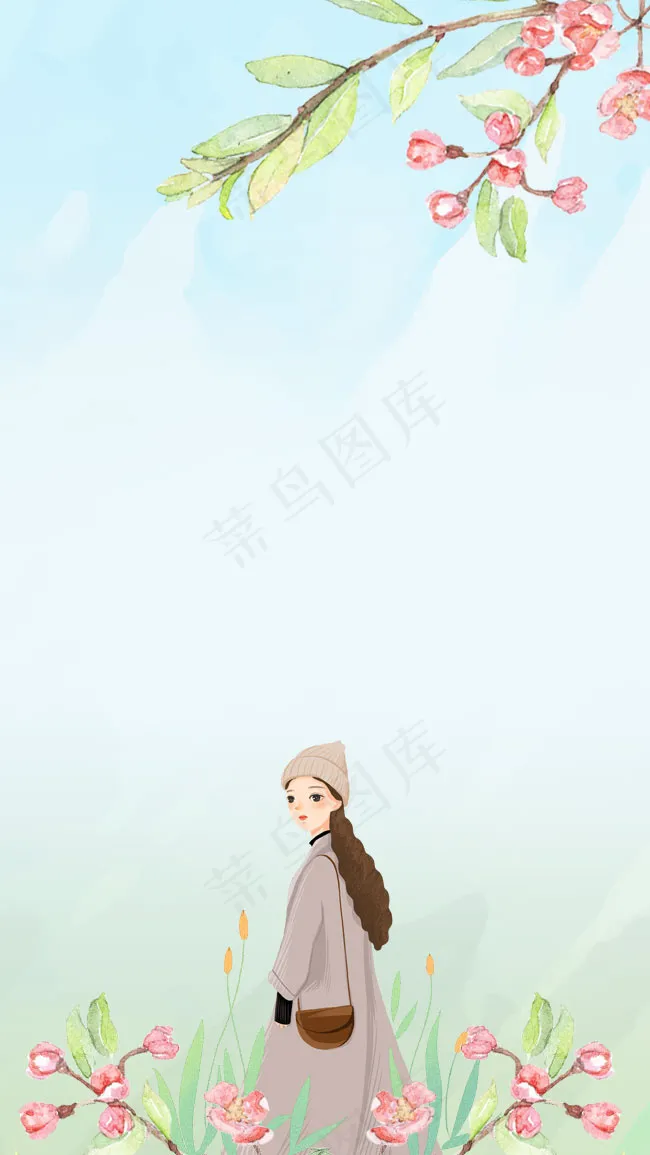 手绘卡通文艺唯美广告设计(650*1155px 	       )psd模版下载