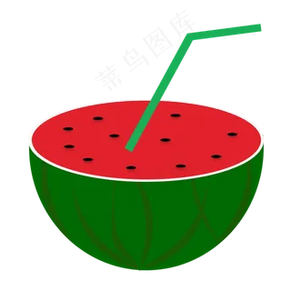 手绘切开的西瓜免抠图