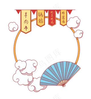 国潮边框,免抠元素