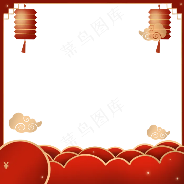 中国风主图边框(3000X3000(DPI:300))psd模版下载