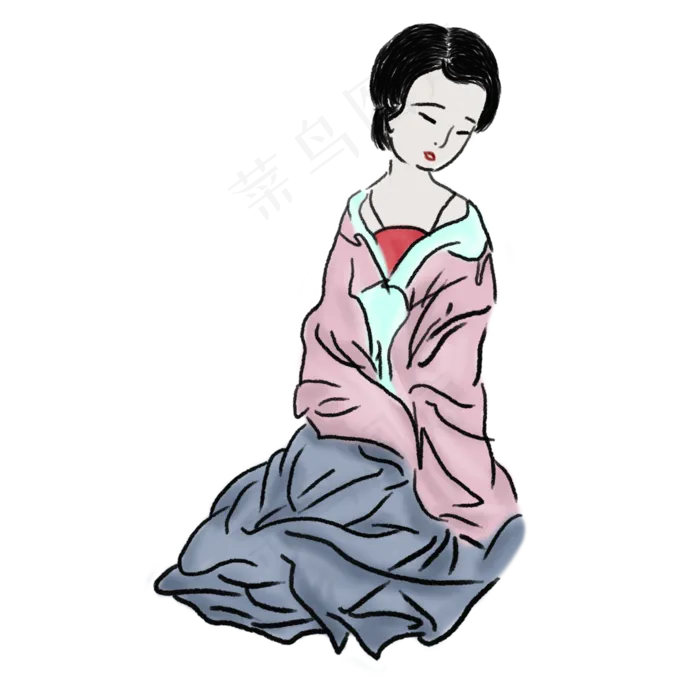唯美古风人物(2000X2000(DPI:300))psd模版下载