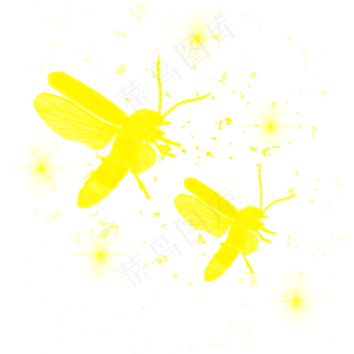 夏夜飞舞的萤火虫元素,免抠元素(2000*2000px 300 dpi )psd模版下载