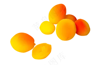 一堆新鲜水果黄桃