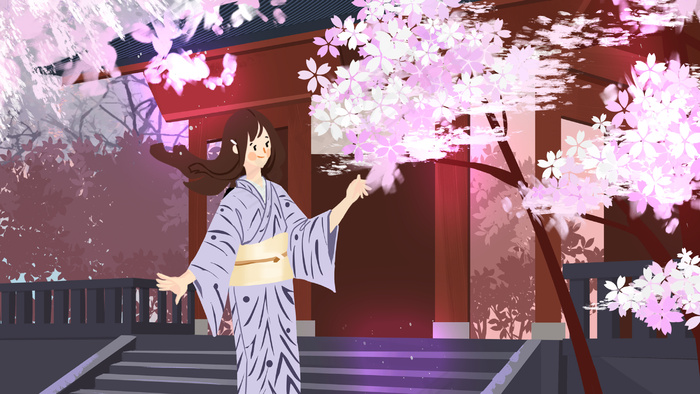 夏天小长假樱花和风