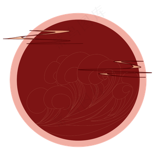 红色圆形中国风新年边框,免抠元素