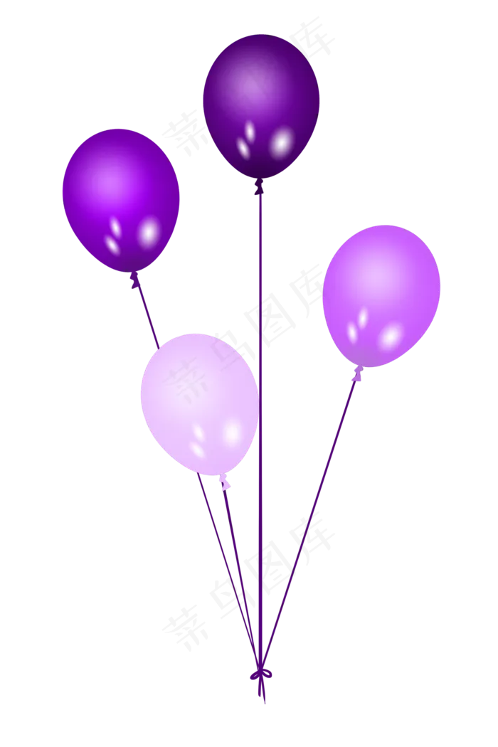 紫色漂浮气球(2000X3000(DPI:300))psd模版下载