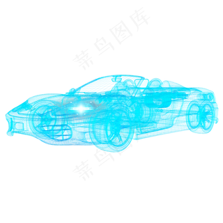 汽车科技智能魔幻数据光点状线侧,免抠元素