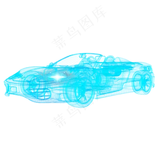 汽车科技智能魔幻数据光点状线侧,免抠元素