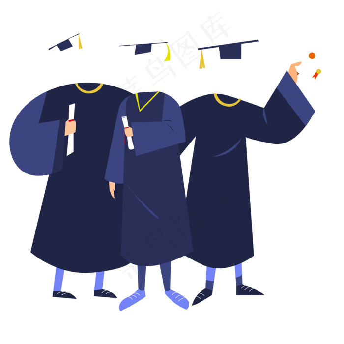 毕业证学士服(3333*3333px 300 dpi )ai矢量模版下载