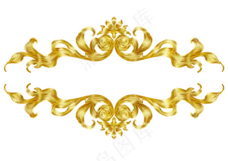 金色花边框欧式古典纹,免抠元素