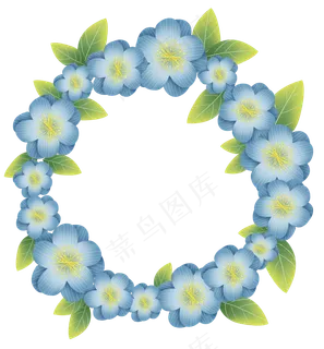 淡蓝色花环文字框