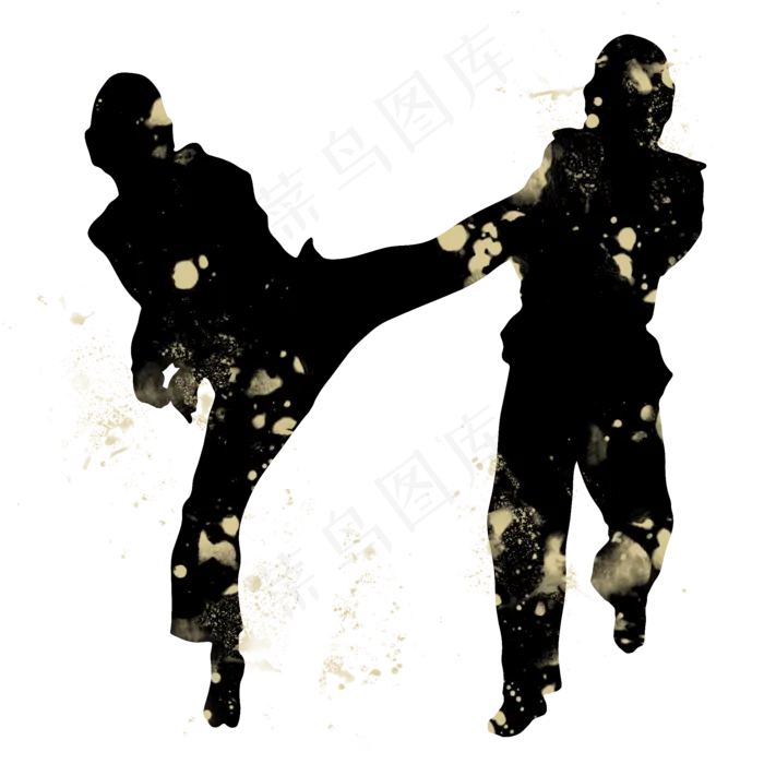 开学季跆拳道社团招新剪影,免抠元素(2000X2000(DPI:300))psd模版下载