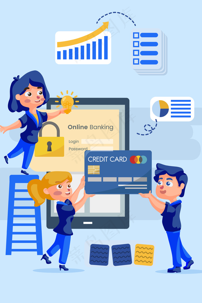 商务金融蓝色线上科技