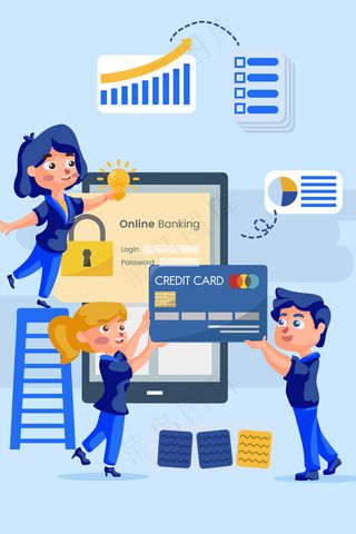 商务金融蓝色线上科技