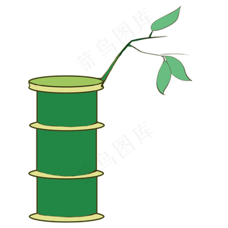 创意扁平竹节元素