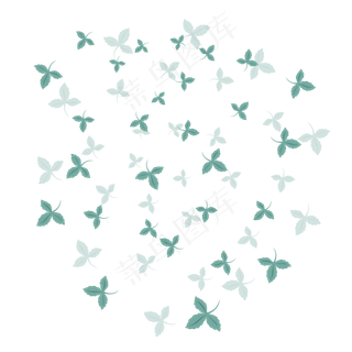 手绘植物树叶漂浮的叶子