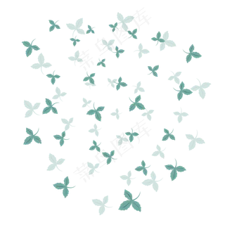 手绘植物树叶漂浮的叶子