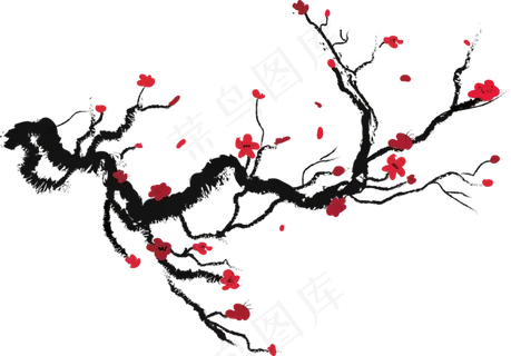 水墨风梅花