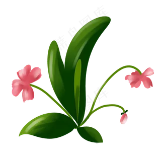 春天花开粉色的花手绘装饰