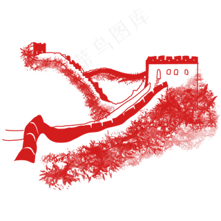 党建中国剪纸风长城