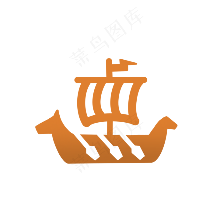 黄色渐变龙舟图标