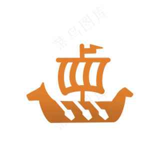 黄色渐变龙舟图标