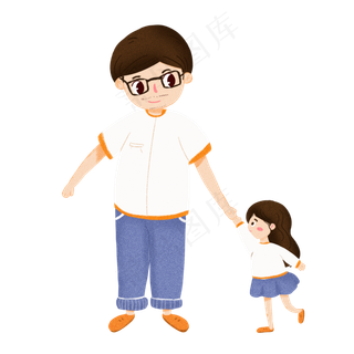 父亲节快乐的父女人物