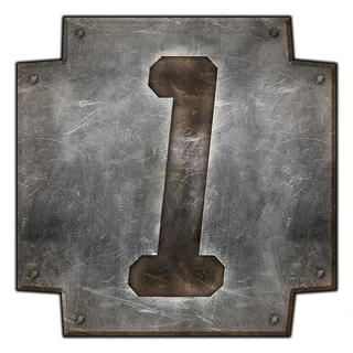 原创颓废金属数字1可商用元素,免抠元素