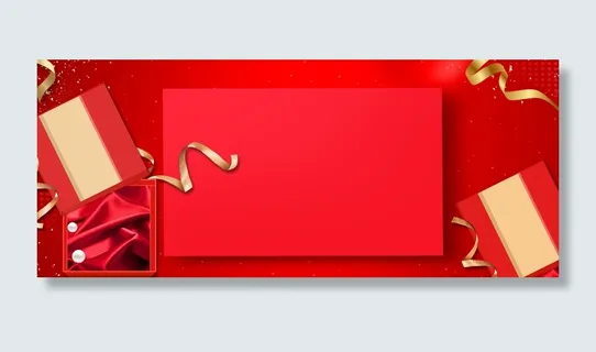 感恩节礼物礼盒丝带文艺红色banner