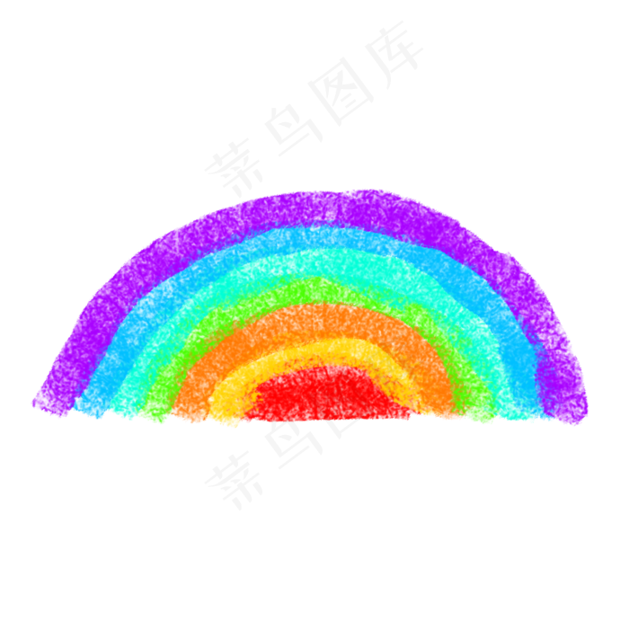 彩虹油画风卡通装饰渐变五颜六色,免抠元素