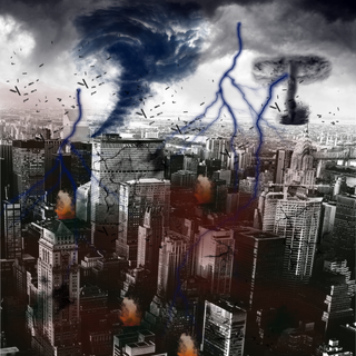 地震灾难乌云闪电效果元素,免抠元素