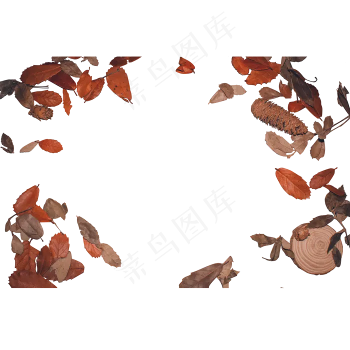 一堆树叶装饰物(2000X2000(DPI:300))psd模版下载
