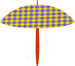 清明节蓝黄双色菱形雨伞