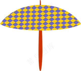 清明节蓝黄双色菱形雨伞